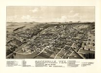 Greenville 1886 Bird's Eye View 24x33, Greenville 1886 Bird's Eye View